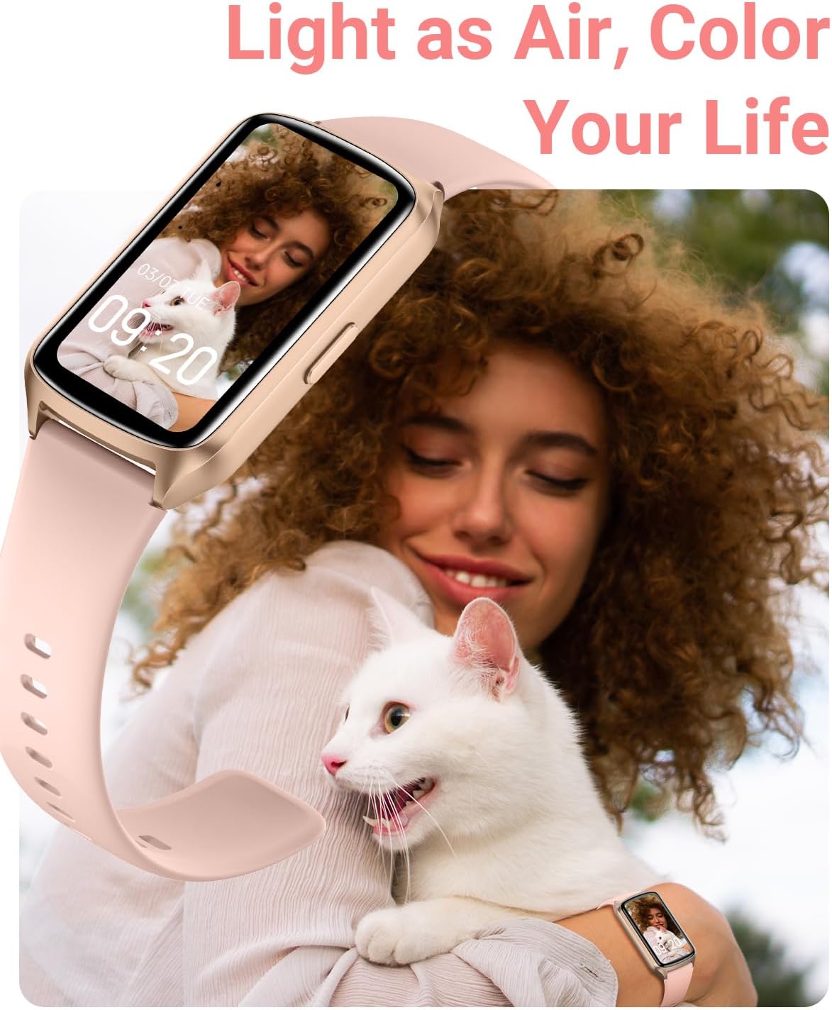 Amzhero Health Fitness Tracker with 24/7 Heart Rate, Blood Oxygen, Blood Pressure, Sleep Tracker, 5ATM Waterproof Activity Trackers with Step Tracker, Pedometer (S & L Bands Included)