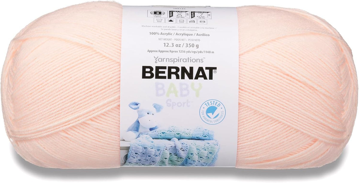 Baby Sport Acrylic Yarn for Crocheting Soft, Peach Blossom, 1-Pack