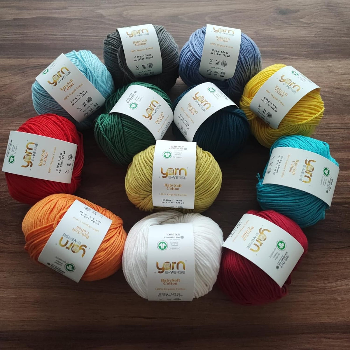 Babysoft Cotton Yarn, , 100% Organic Cotton, Soft & Hypoallergenic, Ideal for Baby Knitting, Crocheting, Amigurumi & DIY Projects, Organic Textile Certified, 50g (1, 125 Peach Pink)