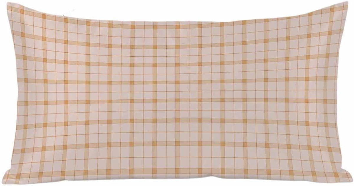 Cream Buffalo Plaid Pillow Cases Cal King Size, Modern Farmhouse Peach Pink Checkered Satin Pillowcase with Zipper for Hair/Skin, Decorative Pillow Covers for Bed/Couch/Sofa, 20x40 Inches