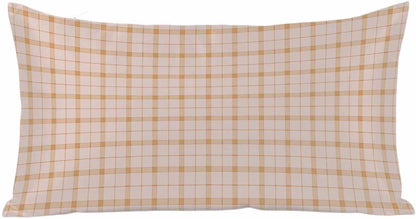 Cream Buffalo Plaid Pillow Cases Cal King Size, Modern Farmhouse Peach Pink Checkered Satin Pillowcase with Zipper for Hair/Skin, Decorative Pillow Covers for Bed/Couch/Sofa, 20x40 Inches