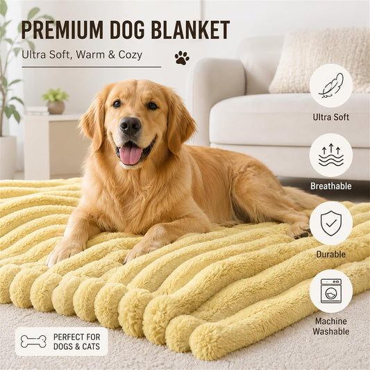 Calming Dog Blanket, Yellow Dog Blanket, Rabbit Hair Plush, Soft and Comfortable for Indoors Sofa, Kennel Couch, Bed, Car Seat (Pink,120x200cm)