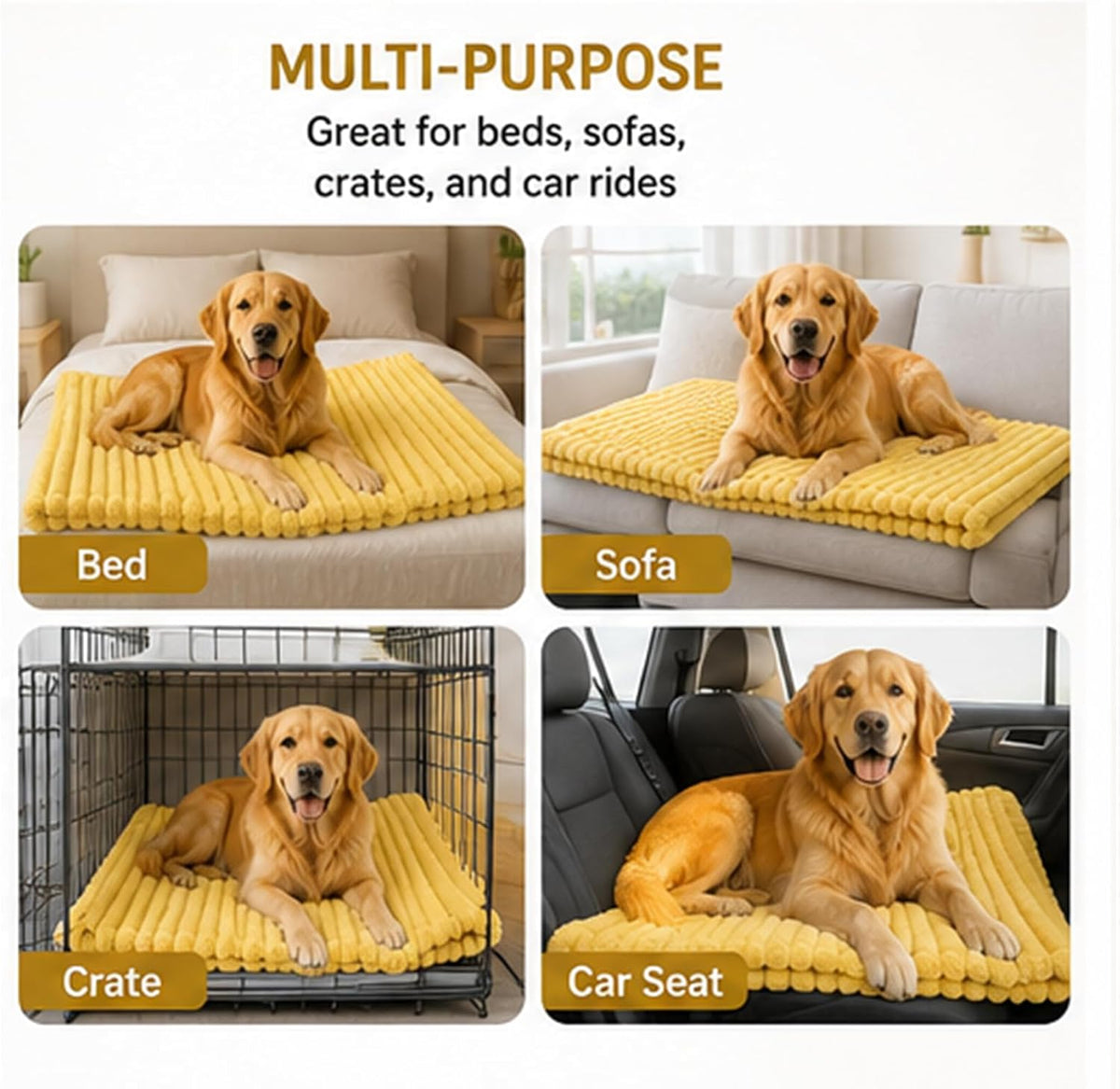 Calming Dog Blanket, Yellow Dog Blanket, Rabbit Hair Plush, Soft and Comfortable for Indoors Sofa, Kennel Couch, Bed, Car Seat (Pink,120x200cm)