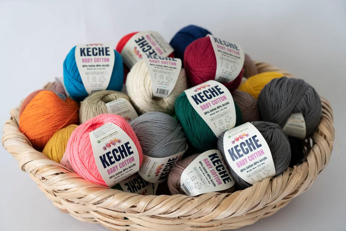 Baby Cotton, 60% Cotton 40% Acrylic Yarn, Soft Cotton Yarn for Crochet and Knitting, Amigurumi Yarn 1 Skein/Ball 1.76 Oz (50g) / 180 Yrds (165m) - Pink