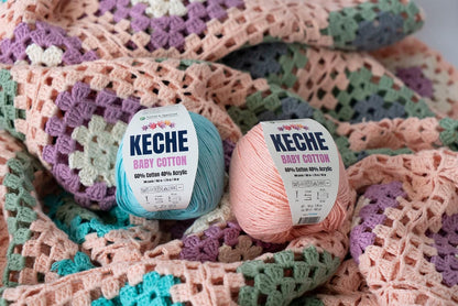 Baby Cotton, 60% Cotton 40% Acrylic Yarn, Soft Cotton Yarn for Crochet and Knitting, Amigurumi Yarn 1 Skein/Ball 1.76 Oz (50g) / 180 Yrds (165m) - Pink