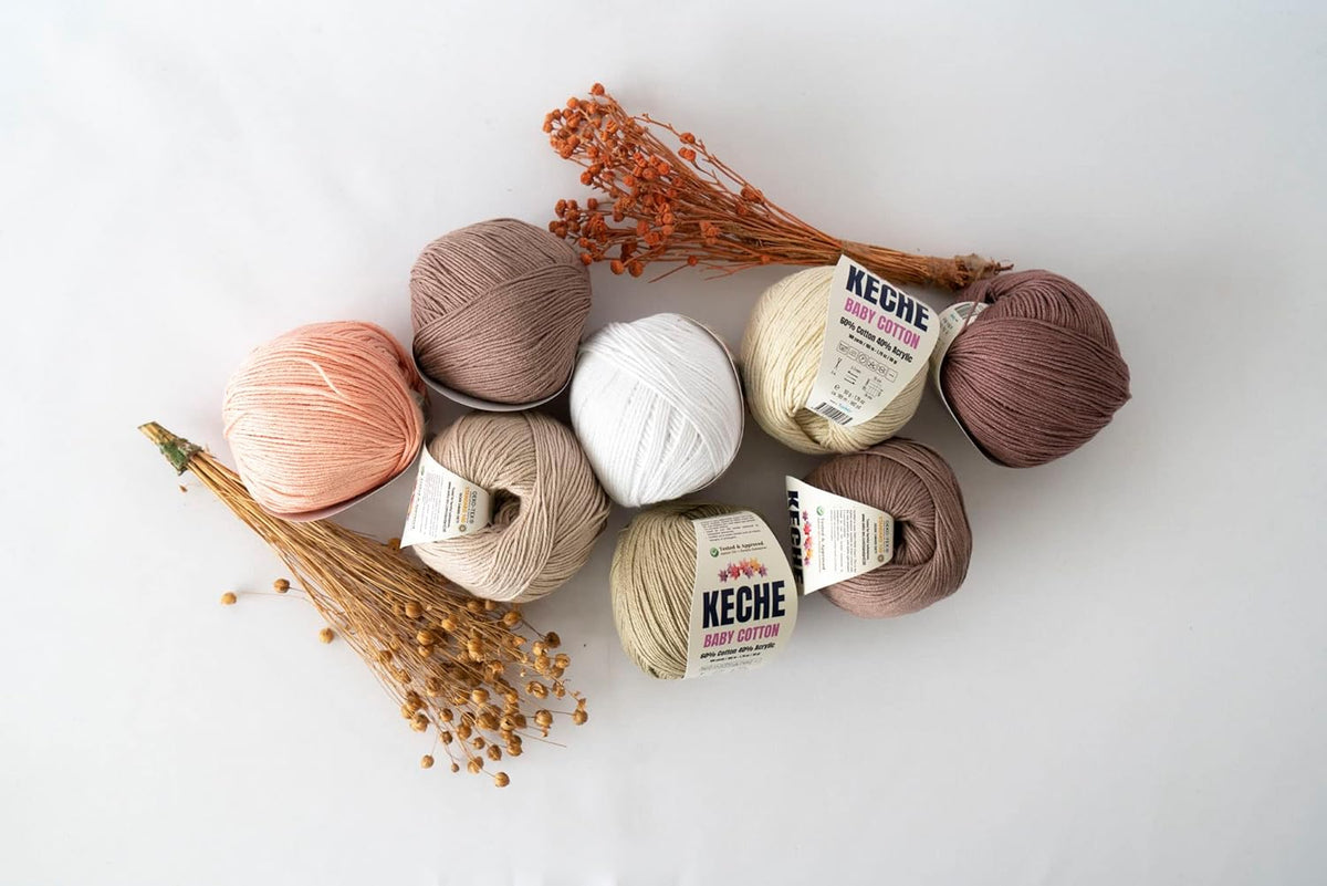 Baby Cotton, 60% Cotton 40% Acrylic Yarn, Soft Cotton Yarn for Crochet and Knitting, Amigurumi Yarn 1 Skein/Ball 1.76 Oz (50g) / 180 Yrds (165m) - Pink