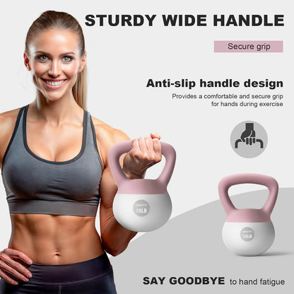 Soft Kettlebell 5LB/10LB/15LB/20LB/25LB, Kettlebells for Home Gym Strength Training, Anti-Slip Fitness Weights for Men Women