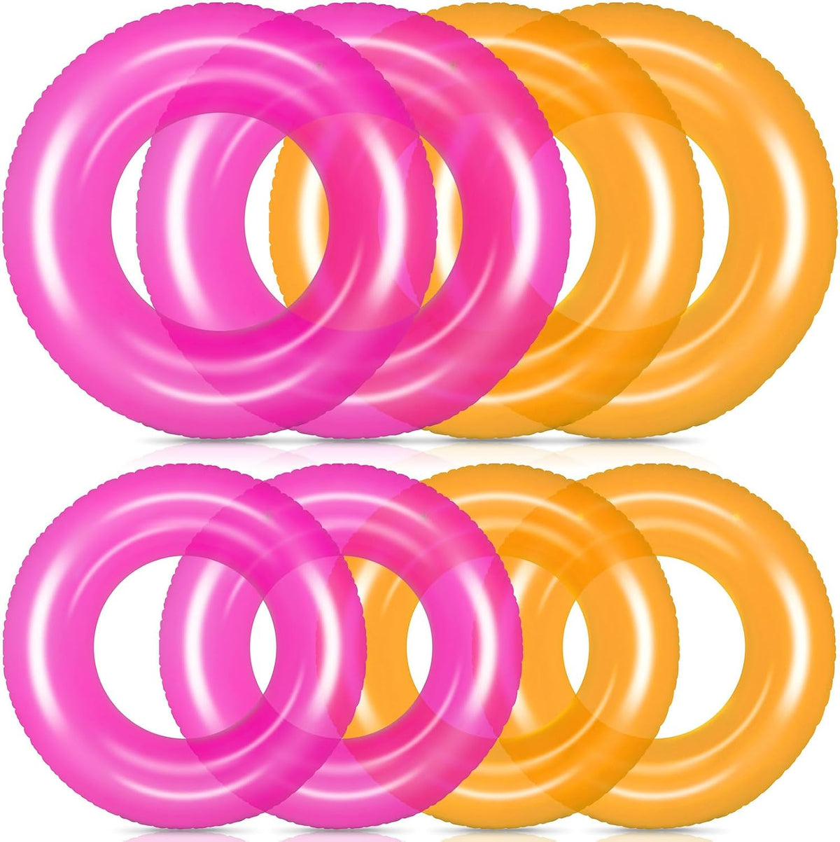 8Pcs Transparent Inflatable Pool Float Adult Swim