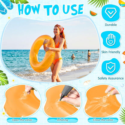 8Pcs Transparent Inflatable Pool Float Adult Swim