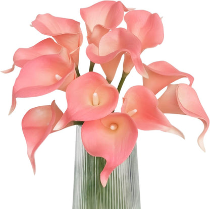 Artificial Calla Lily Flowers 12Pcs Light Pink Realistic Flower