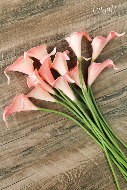 Artificial Calla Lily Flowers 12Pcs Light Pink Realistic Flower