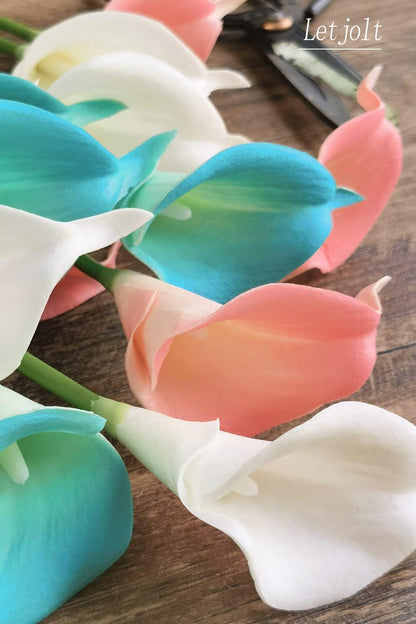Artificial Calla Lily Flowers 12Pcs Light Pink Realistic Flower