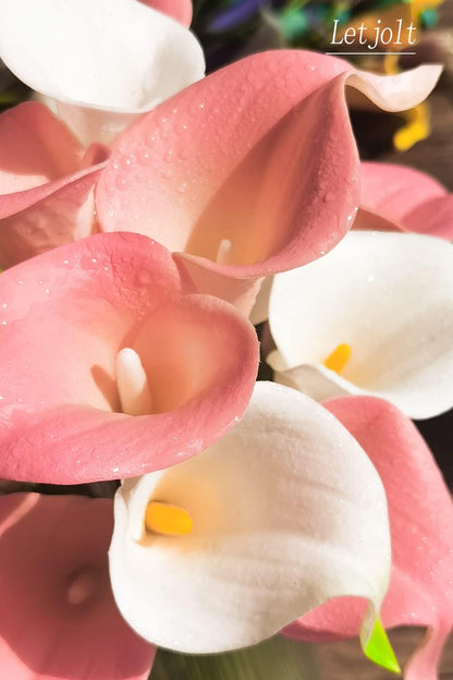 Artificial Calla Lily Flowers 12Pcs Light Pink Realistic Flower