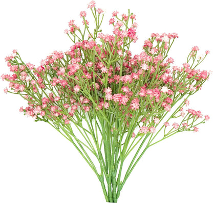 Pink Babys Breath Artificial Flowers, 6 Bunches UV Resistant Fake Flowers for Vase, 20.5 Inch Real Touch Gypsophila Bouquet Faux Babys Breath for Home Party, Table Centerpieces, Floral Arrangements