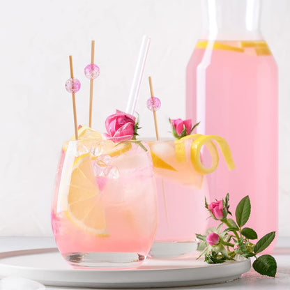 Light Pink Crackle Pearl Bamboo Cocktail Picks, Fancy Toothpicks