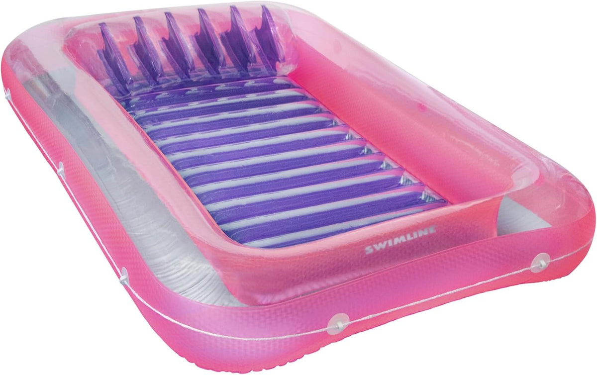 Original Suntan Tub Series Classic Inflatable Tanning Float Floating Lounge | Personal Tan Pool Hybrid Lounger | Adjustable Pillow | Fill with Water | Reflective Tanning Design
