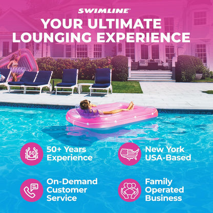 Original Suntan Tub Series Classic Inflatable Tanning Float Floating Lounge | Personal Tan Pool Hybrid Lounger | Adjustable Pillow | Fill with Water | Reflective Tanning Design
