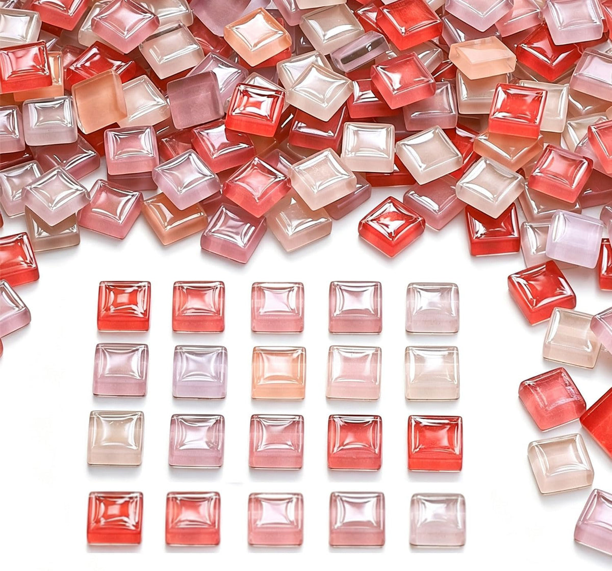 1100pcs Mixed Glass Mosaic Tiles, DIY Mosaic Tiles for Crafts