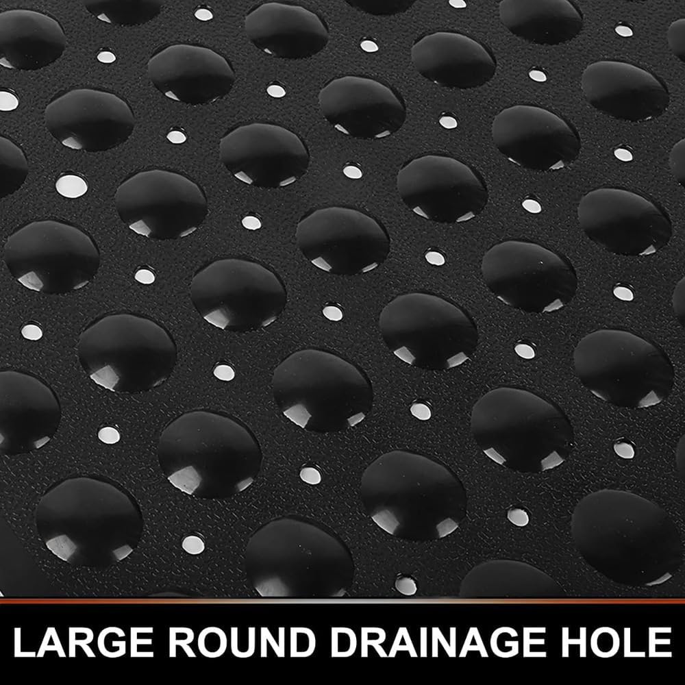 53x53cm Shower Mat Suction Cup PVC Anti Slip Bath Mat Square Shower Floor Pad Non Slip Safety Mat for Bathtub Bathroom Carpet(1x Pink)