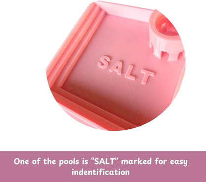 Pack of 2 Self-Refilling Hermit Crab Pools with Salt Marking – 110x110mm （4.5x4.5 in） Hermit Crab Water Bowl, Dishes Ideal for Small Pets – Easy to Use, Durable & Tip-Proof Dish (Cherry Blossom Pink)