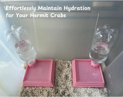 Pack of 2 Self-Refilling Hermit Crab Pools with Salt Marking – 110x110mm （4.5x4.5 in） Hermit Crab Water Bowl, Dishes Ideal for Small Pets – Easy to Use, Durable & Tip-Proof Dish (Cherry Blossom Pink)