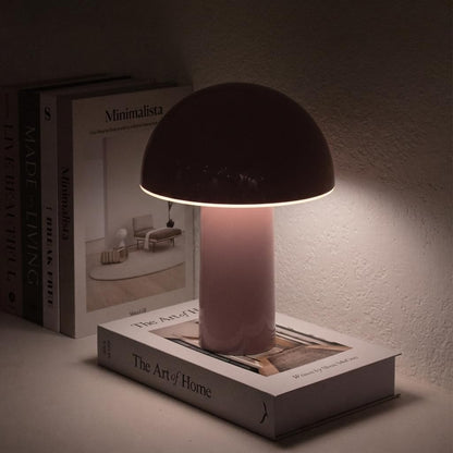 Celia Table Lamp – 10" Touch-Controlled Mushroom Accent Lamp, Cordless & Dimmable LED, Portable & Rechargeable Bedside Night Light, Sustainable Recycled Modern Patio Lamp, Home Décor – Pink