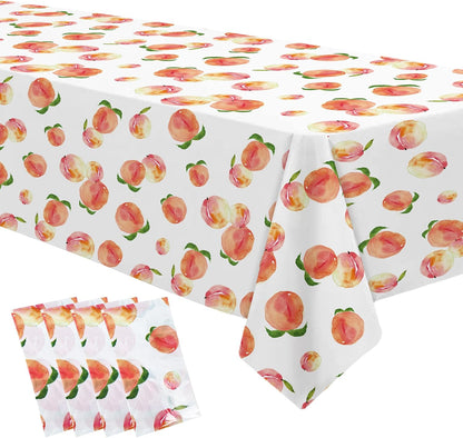 Peach Decorations Supplies Party Tablecloth, 4 Pcs, 54in x 108in