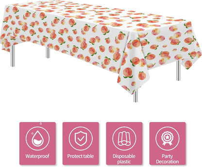 Peach Decorations Supplies Party Tablecloth, 4 Pcs, 54in x 108in