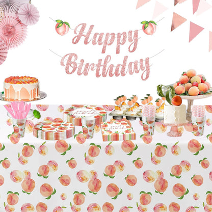 Peach Decorations Supplies Party Tablecloth, 4 Pcs, 54in x 108in