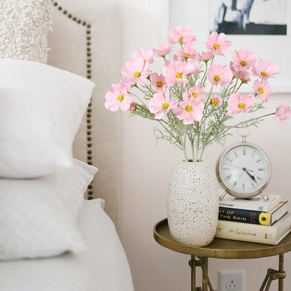 Light Pink Flowers Artificial Daisies 5PCS Silk Cosmos Wild Flowers 24.5" Fake Pink Daisies for Vase for Home Decor Floral Arrangements Wedding Bouquets for Bride