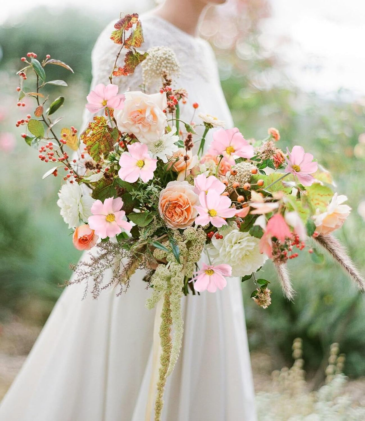 Light Pink Flowers Artificial Daisies 5PCS Silk Cosmos Wild Flowers 24.5" Fake Pink Daisies for Vase for Home Decor Floral Arrangements Wedding Bouquets for Bride
