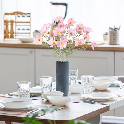 Light Pink Flowers Artificial Daisies 5PCS Silk Cosmos Wild Flowers 24.5" Fake Pink Daisies for Vase for Home Decor Floral Arrangements Wedding Bouquets for Bride
