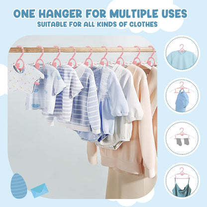 30 Pack Baby Hangers for Nursery Closet, 11-14" Adjustable Kids Hangers