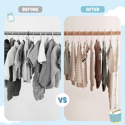 30 Pack Baby Hangers for Nursery Closet, 11-14" Adjustable Kids Hangers