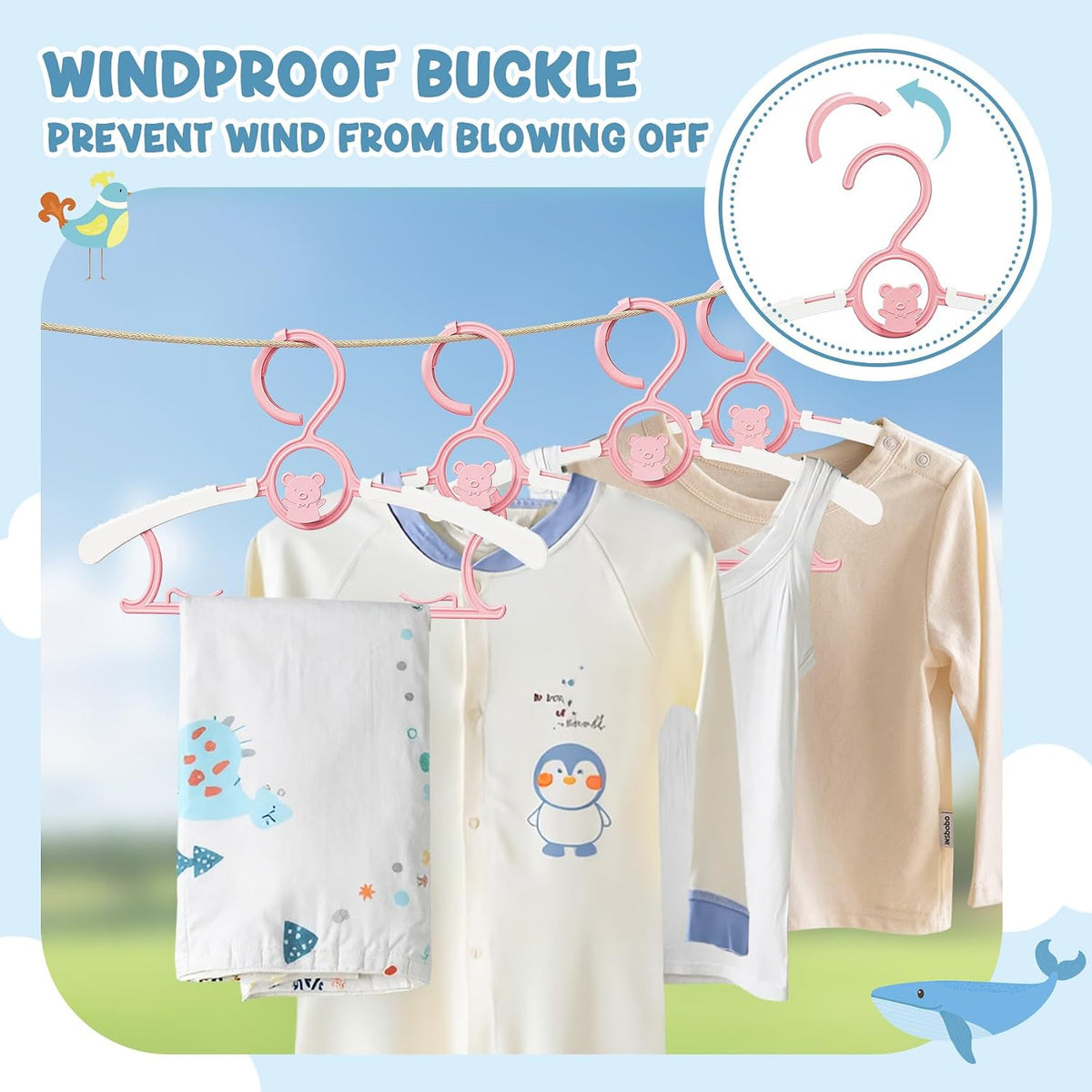 30 Pack Baby Hangers for Nursery Closet, 11-14" Adjustable Kids Hangers