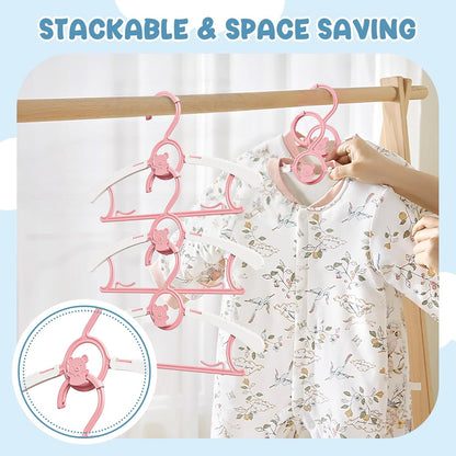 30 Pack Baby Hangers for Nursery Closet, 11-14" Adjustable Kids Hangers