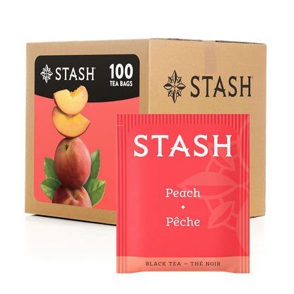 Peach Black Tea, Box of 100 Tea Bags (Packaging May Vary)