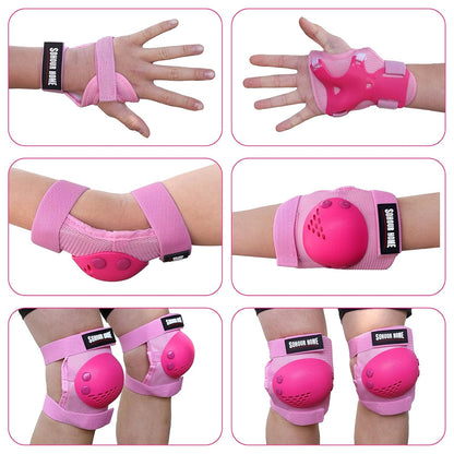 Kids/Youth Knee Pads Elbow Pads Wrist Guards 3 in1Protective Set, for 3-15 Years Child Roller Skates, Cycling, Inline Skating, Skateboard, BMX Bike, Balance Bike, Scooter Riding Sports