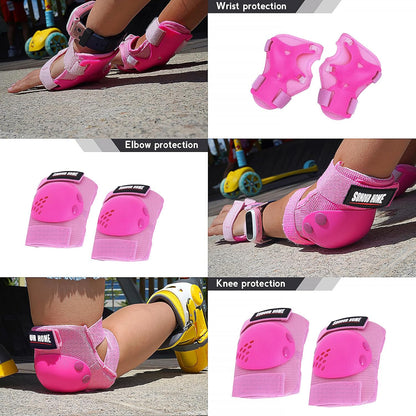 Kids/Youth Knee Pads Elbow Pads Wrist Guards 3 in1Protective Set, for 3-15 Years Child Roller Skates, Cycling, Inline Skating, Skateboard, BMX Bike, Balance Bike, Scooter Riding Sports