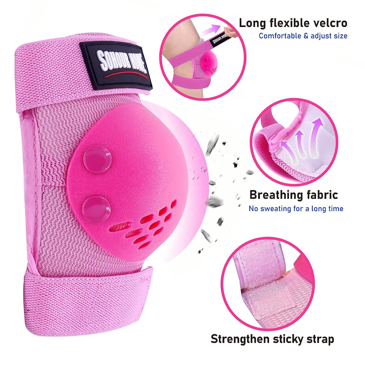 Kids/Youth Knee Pads Elbow Pads Wrist Guards 3 in1Protective Set, for 3-15 Years Child Roller Skates, Cycling, Inline Skating, Skateboard, BMX Bike, Balance Bike, Scooter Riding Sports