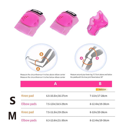 Kids/Youth Knee Pads Elbow Pads Wrist Guards 3 in1Protective Set, for 3-15 Years Child Roller Skates, Cycling, Inline Skating, Skateboard, BMX Bike, Balance Bike, Scooter Riding Sports