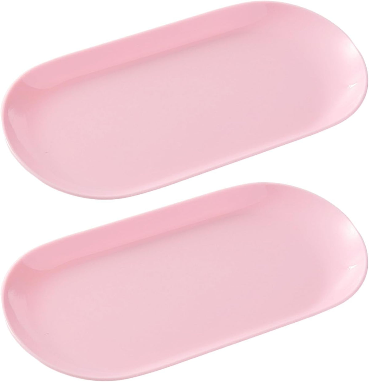2 Pack Pink Plastic Jewelry Tray Decorative Dish