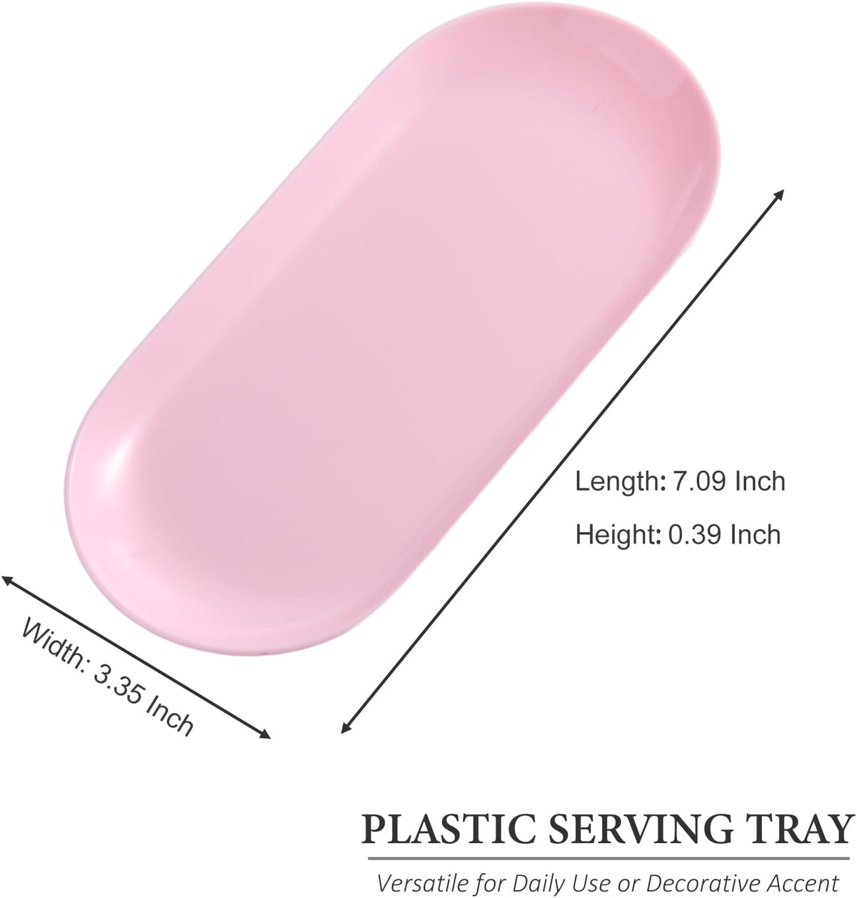 2 Pack Pink Plastic Jewelry Tray Decorative Dish