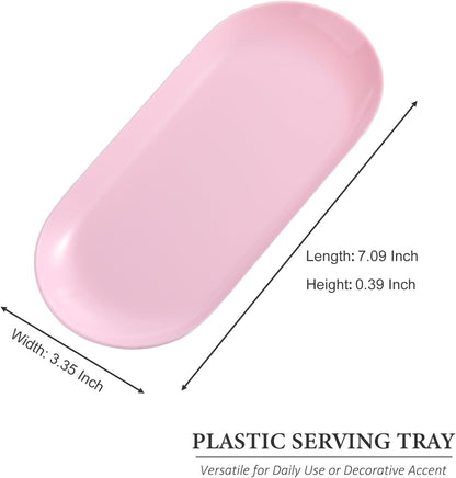2 Pack Pink Plastic Jewelry Tray Decorative Dish
