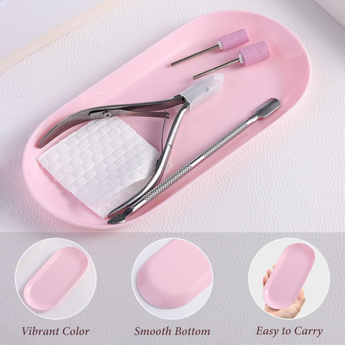 2 Pack Pink Plastic Jewelry Tray Decorative Dish