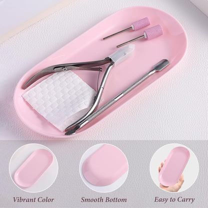 2 Pack Pink Plastic Jewelry Tray Decorative Dish