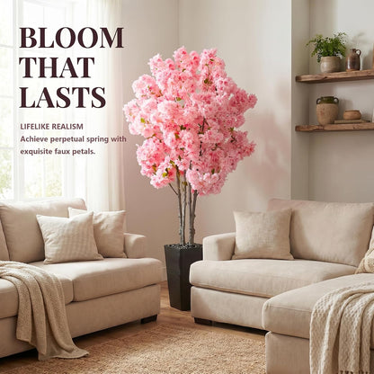 Artificial Cherry Blossom Tree 5FT, Pink Large Fake Plants Indoor