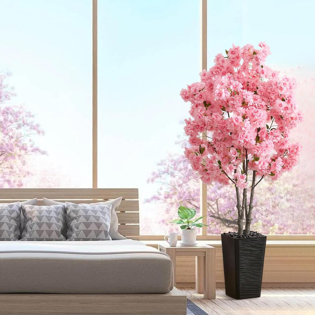 Artificial Cherry Blossom Tree 5FT, Pink Large Fake Plants Indoor
