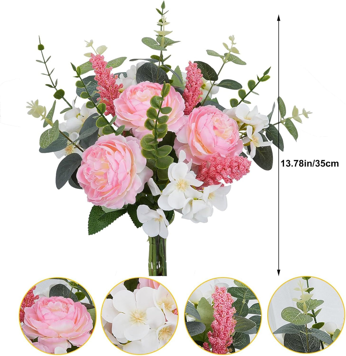 Artificial Peony Bouquet DIY Set 16 Stems Wedding Decor