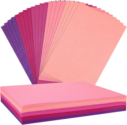 20 Pcs 2mm Thick Stiff Felt Sheets for Crafts Sewing(Pink Series)